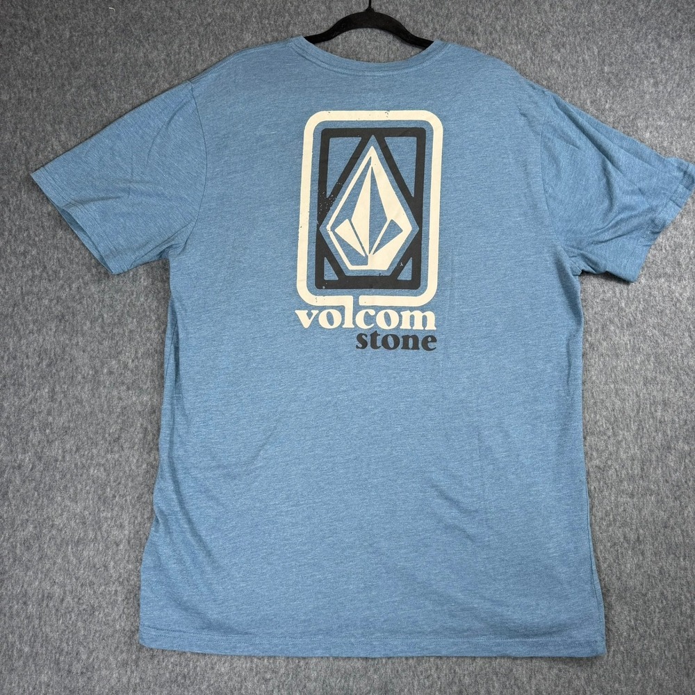 Volcom T-Shirt Mens XL Blue Stone Graphic Modern Fit Short Sleeve Heathered